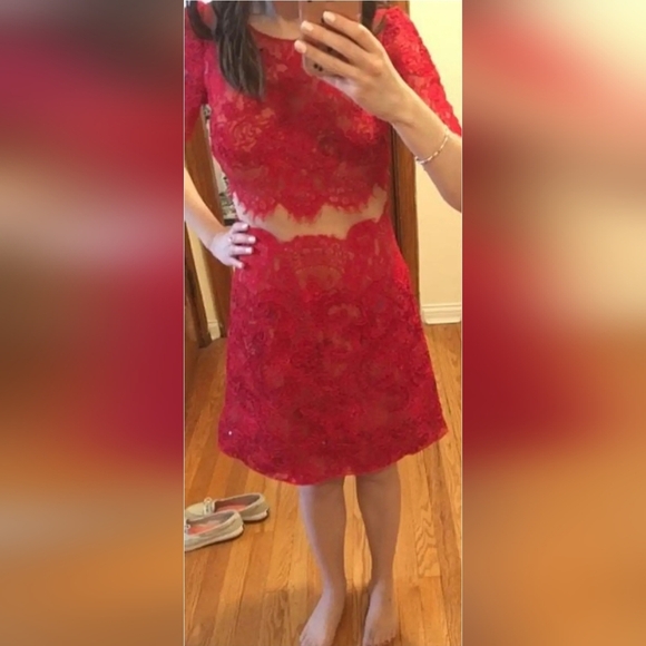 Marchesa Notte Red Diane Dress size 8 - Picture 11 of 12